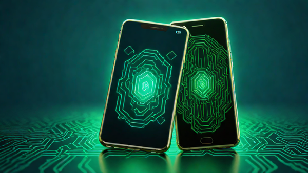 Smartphone surrounded by a glowing geometric shield representing GrapheneOS hardened mobile operating system security